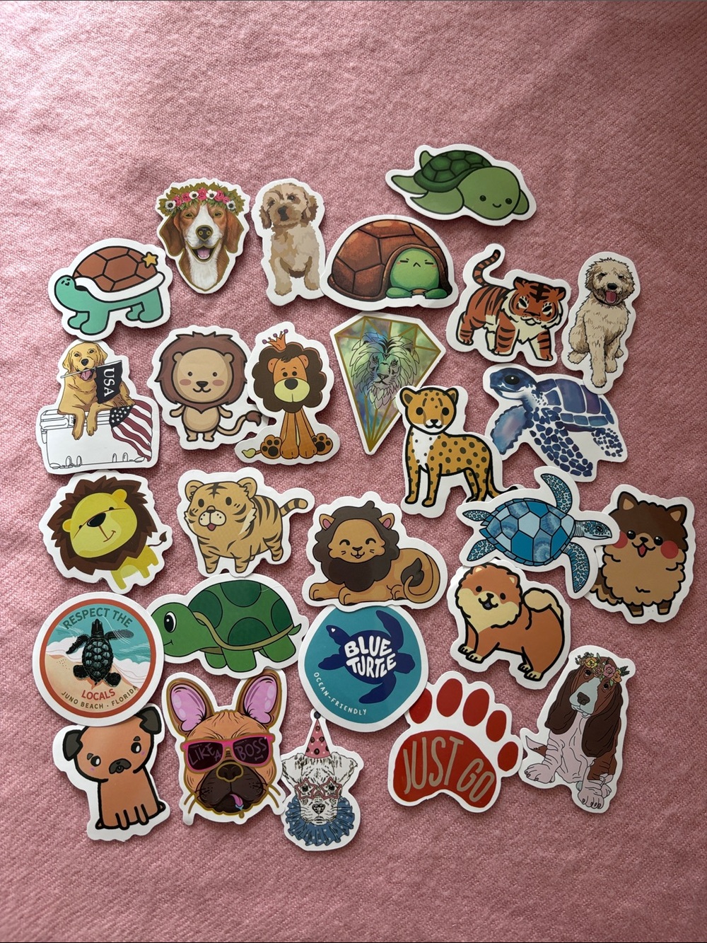 Animals Cats Turtles Dogs Waterproof Vinyl Stickers 20+ Water bottles Computer